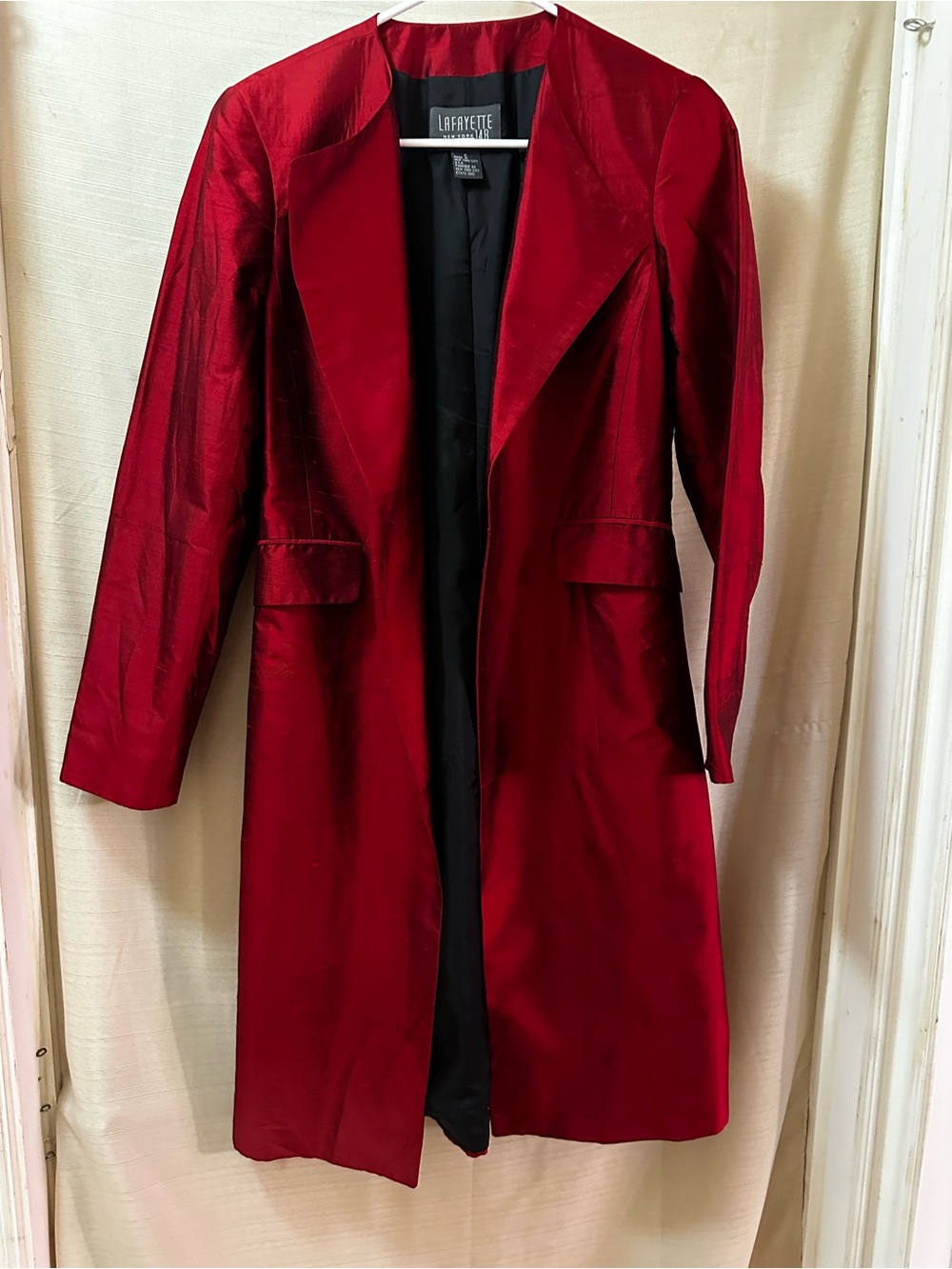 Lafayette 148 New York Vintage Y2K Silk Duster Coat Long Evening Jacket Size 2